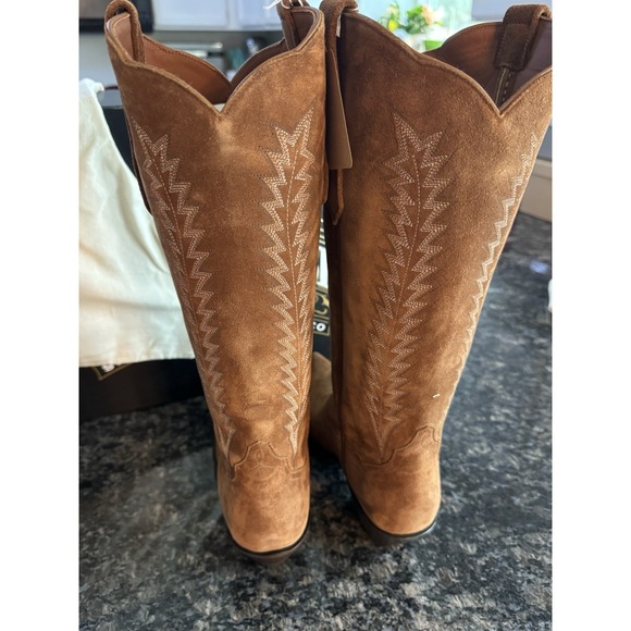 KEMO SABE GRIT COGNAC FOX SUEDE JENNY$1295 NWB Sz 9.5 Ladies Cowboy Boots - Picture 6 of 16